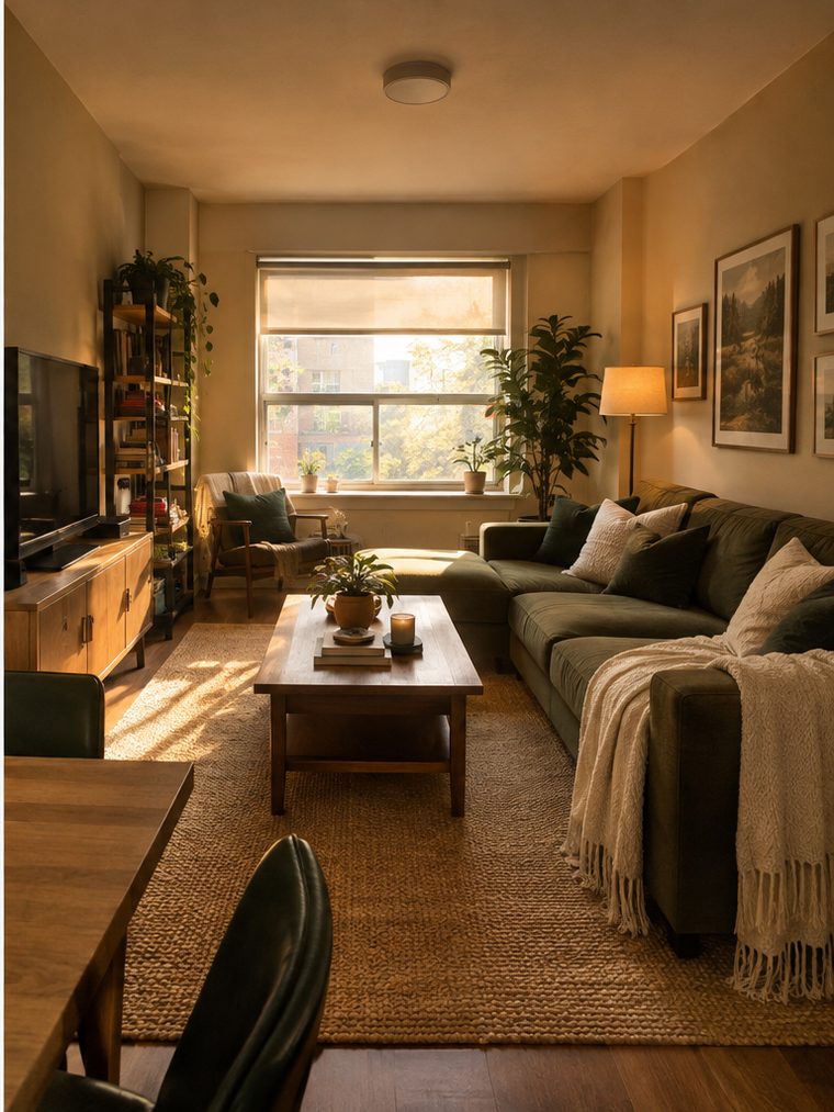 Clean, organized room after