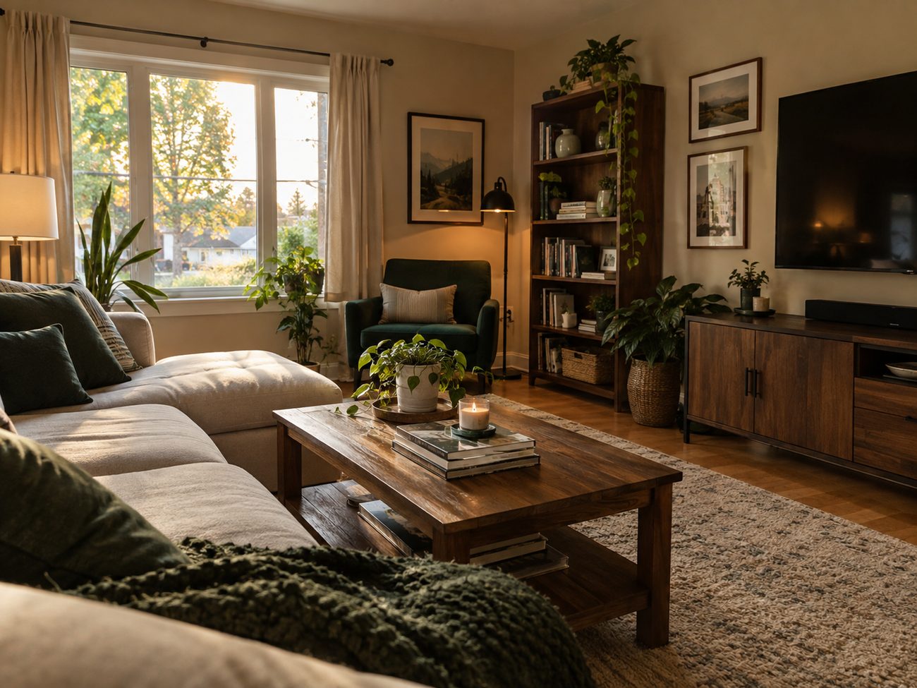 Cozy, inviting finished living room